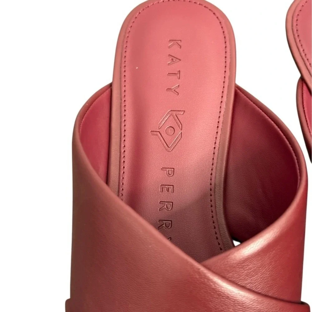 Katy Perry The Checked In Slide Sandal Soft Nappa Cranberry 9 NIB‎ - Picture 5 of 10